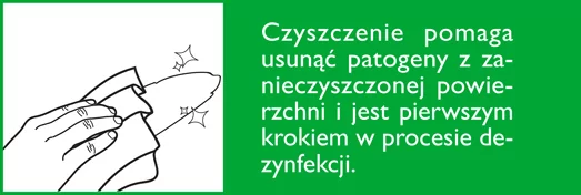 czyszczenie pomaga usunąć patogeny i jest pierwszym krokiem w dezynfekcji