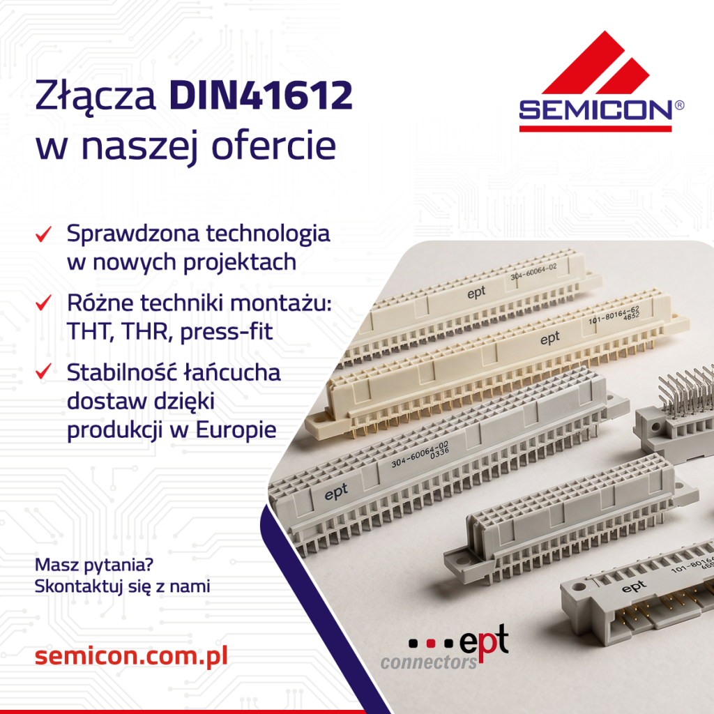 Złącza DIN41612 w ofercie Semicon