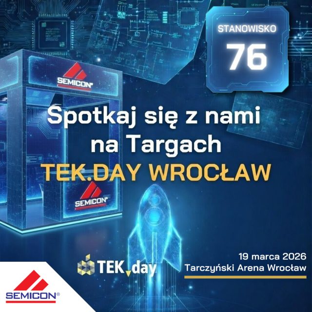 Grafika promująca usługi montażu elektroniki dla przemysłu kosmicznego i lotniczego: montaż w standardzie IPC Klasa 3 i ECSS, przygotowanie komponentów (Flat Pack, Quad Flat Pack), retinning, reballing BGA, mycie PCBA i conformal coating. Zaproszenie na targi TEK.day, stoisko 76.